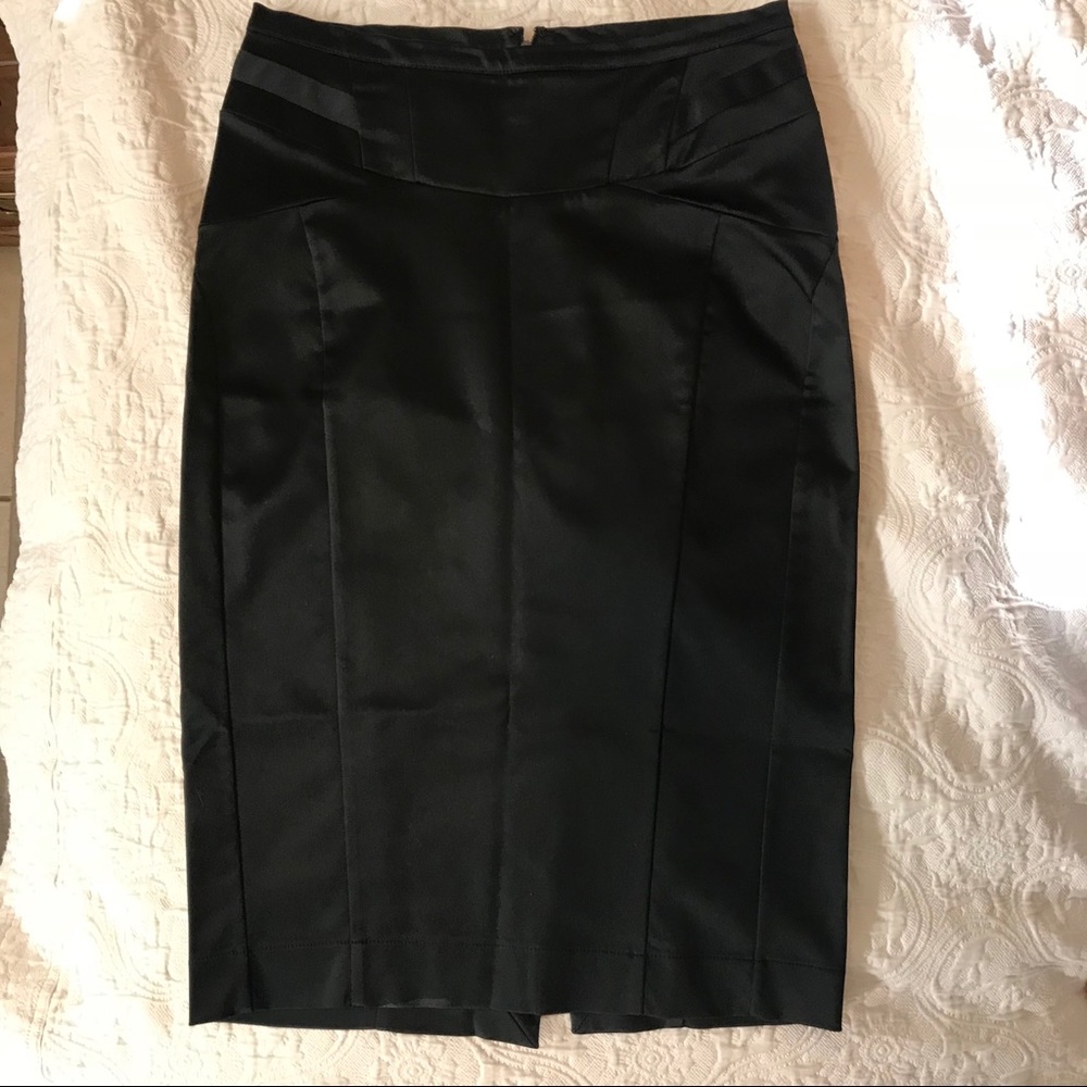 Just Cavalli Black Satin Pencil Skirt Size 42